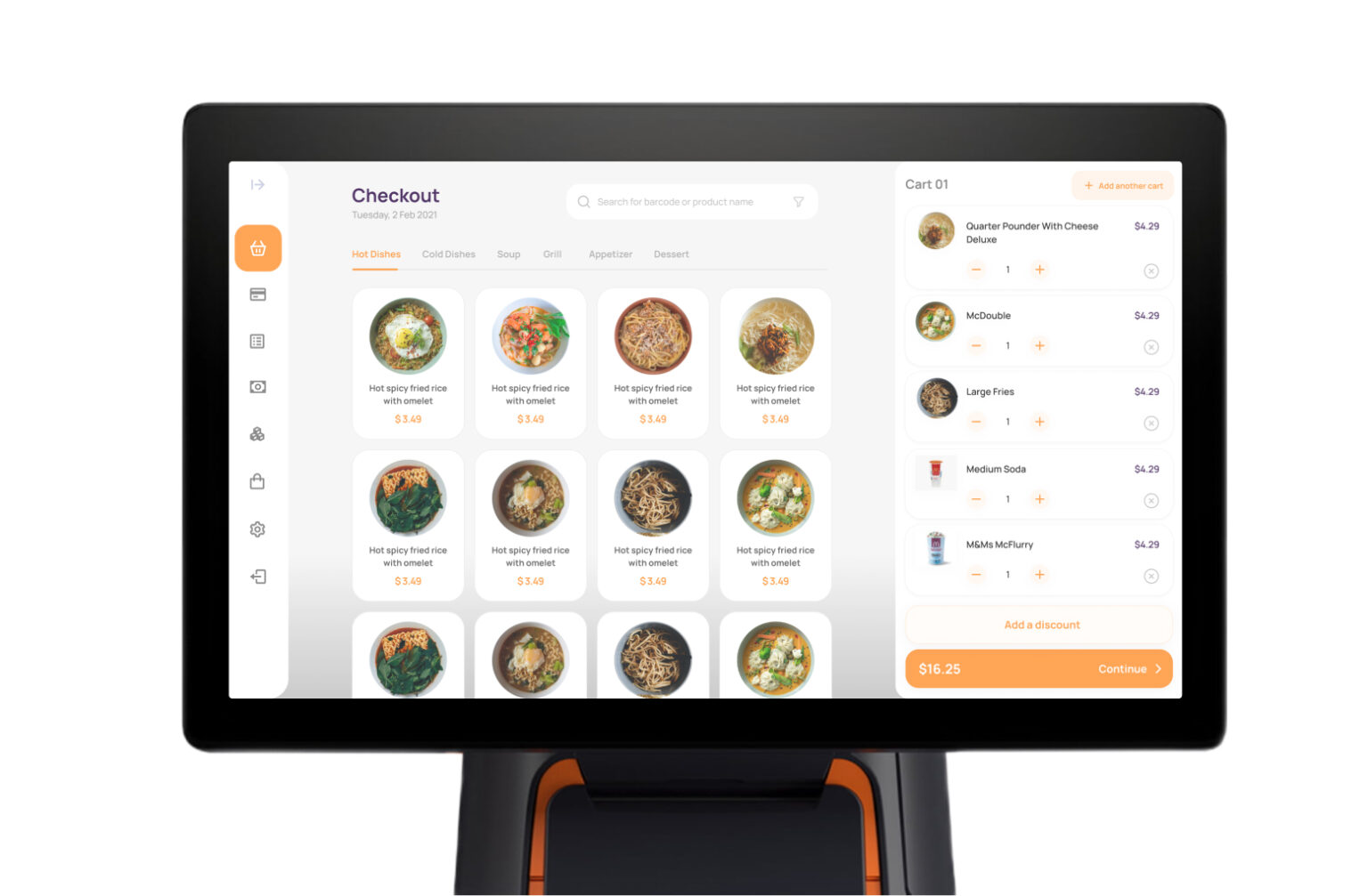KioPOS POS system interface.